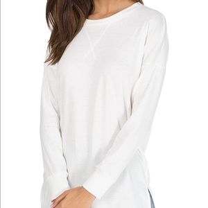 S Long Sleeve Side Split Loose Casual Pullover
